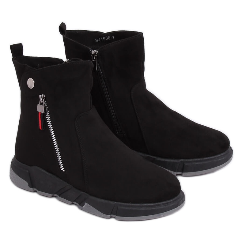 Svarta stövlar i sportig stil SJ1938 Svart