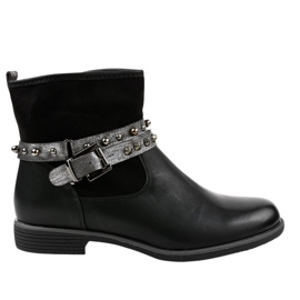 Svarta plattisolerade stövlar 1049-PA