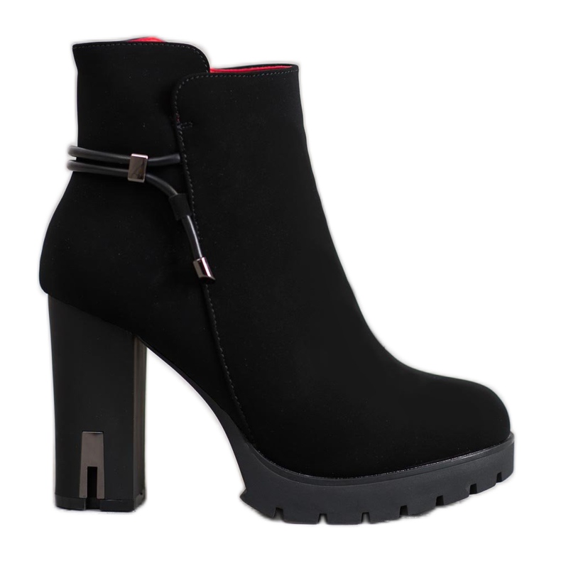 SHELOVET Textilstövlar på plattformen svart