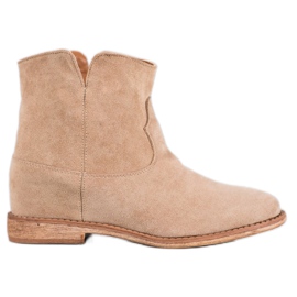 Bella Paris Cowboystövlar i mocka beige