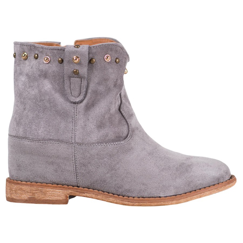 Bella Paris Cowboystövlar i mocka med jetstrålar grå