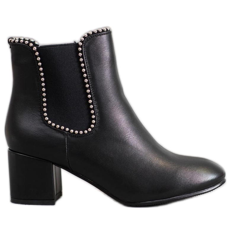 Janessa Eleganta Chelsea -stövlar på en bar svart