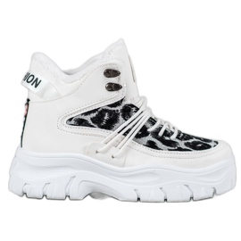 SHELOVET Sneakers i leopardmönster vit