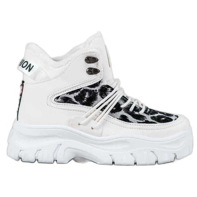 SHELOVET Sneakers i leopardmönster vit