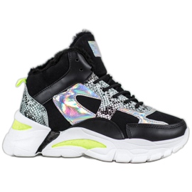 Bella Paris Sneakers med Holo -effekt svart