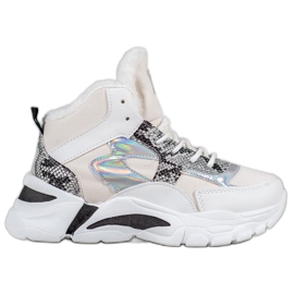 Bella Paris Sneakers med Holo -effekt vit mångfärgad