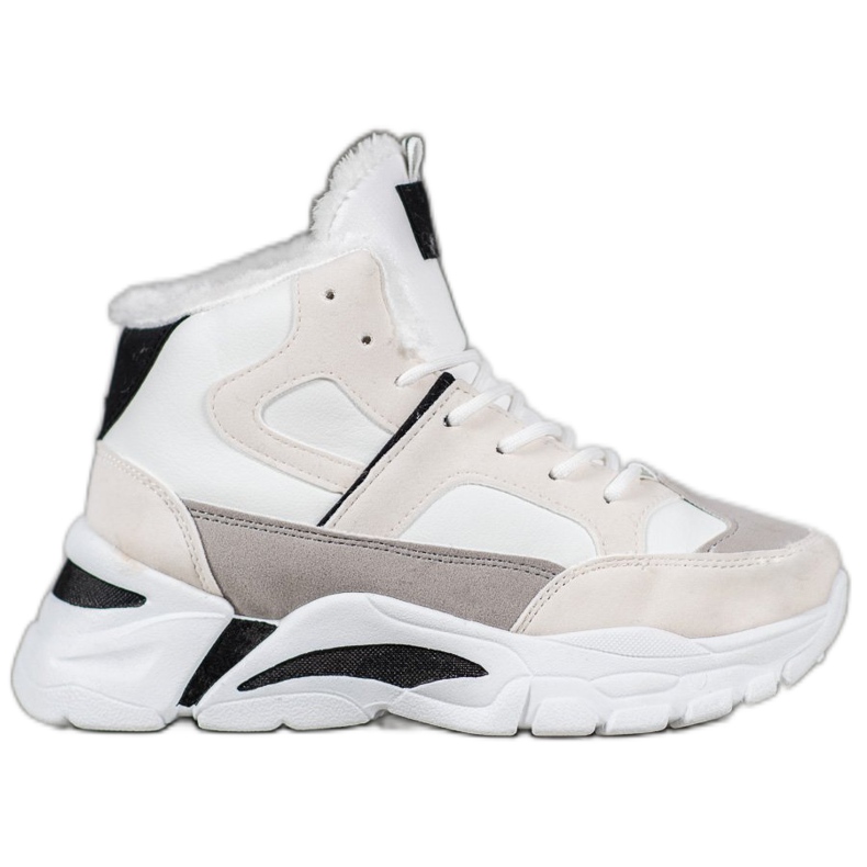 Bella Paris Sneakers med päls vit mångfärgad