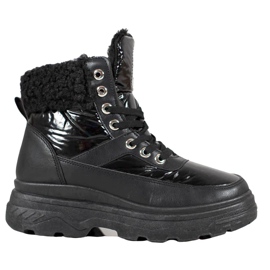 Bella Paris Sneakers med fårskinn svart