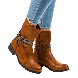 Bruna plattisolerade stövlar 4440