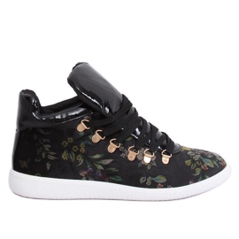 Sammet sneakers K1834206 Flores svart mångfärgad