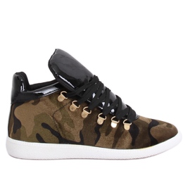 Sammet sneakers K1834206 Camuflaje mångfärgad grön