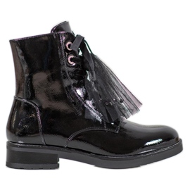 SHELOVET Lackerade Eco Leather -arbetare svart