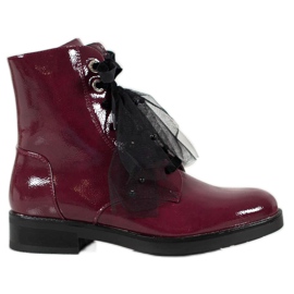 SHELOVET Lackerade Eco Leather -arbetare röd