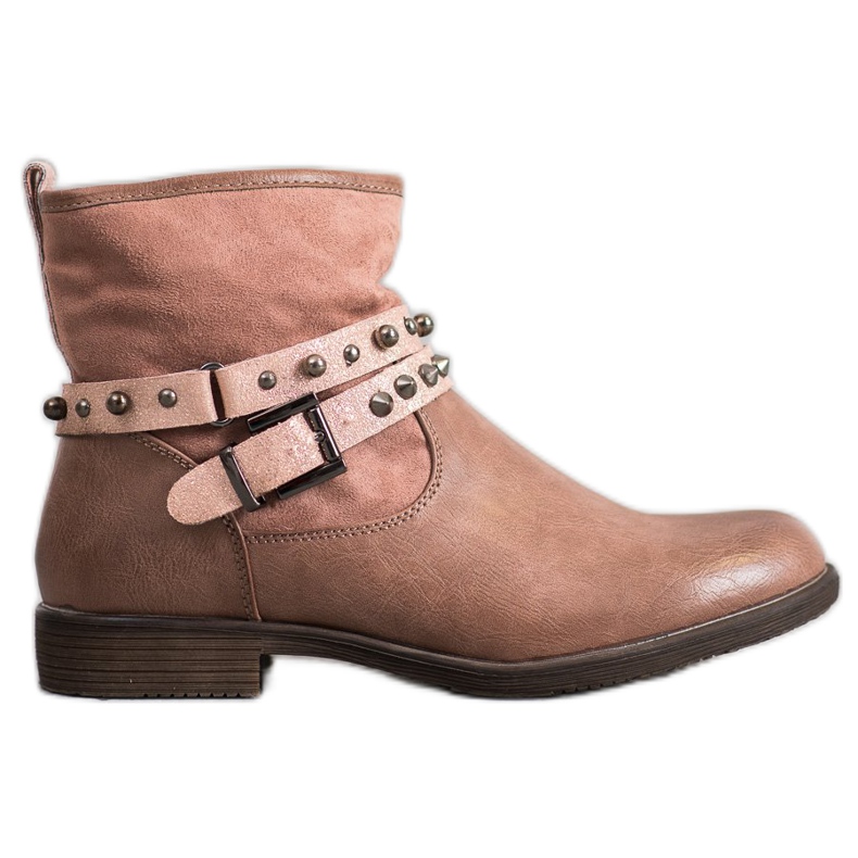 SHELOVET Rosa stövlar med strass