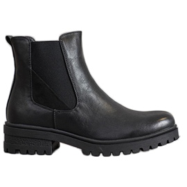 Super Mode Klassiska arbetare gjorda av ekoläder svart