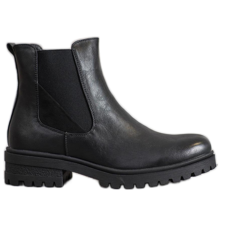 Super Mode Klassiska arbetare gjorda av ekoläder svart