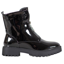 SHELOVET Lackerade Eco Leather -arbetare svart