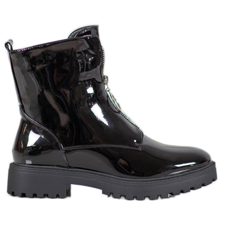 SHELOVET Lackerade Eco Leather -arbetare svart