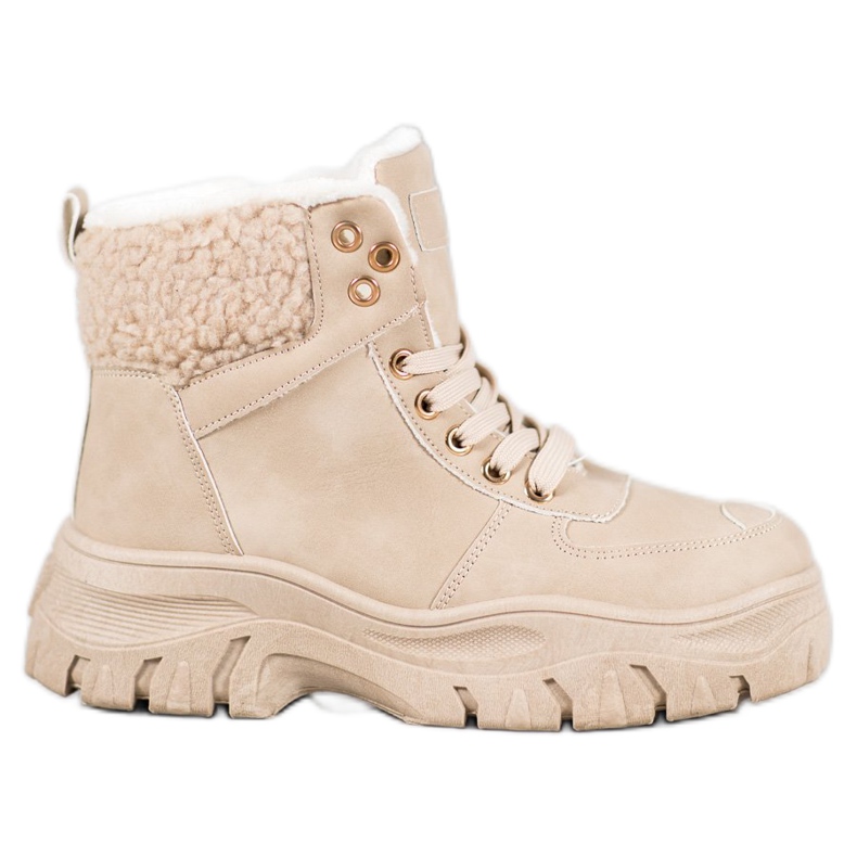 GOLL Varma sneakers med fårskinn brun