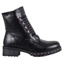 J. Star Trendiga arbetare med strass svart