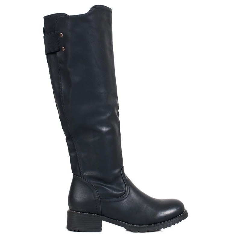 SHELOVET Klassiska stövlar med ekoläder svart