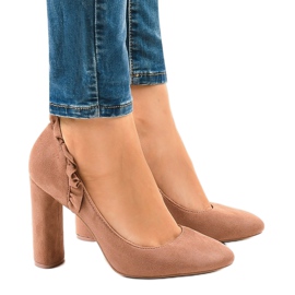 Rosa mocka höga klackar LE037P