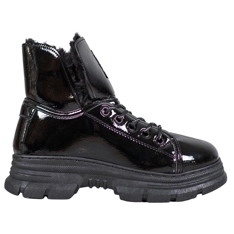 Bella Paris Lackerade ekoläder-sneakers svart