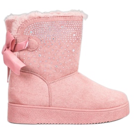 SHELOVET Mukluki med kristaller rosa