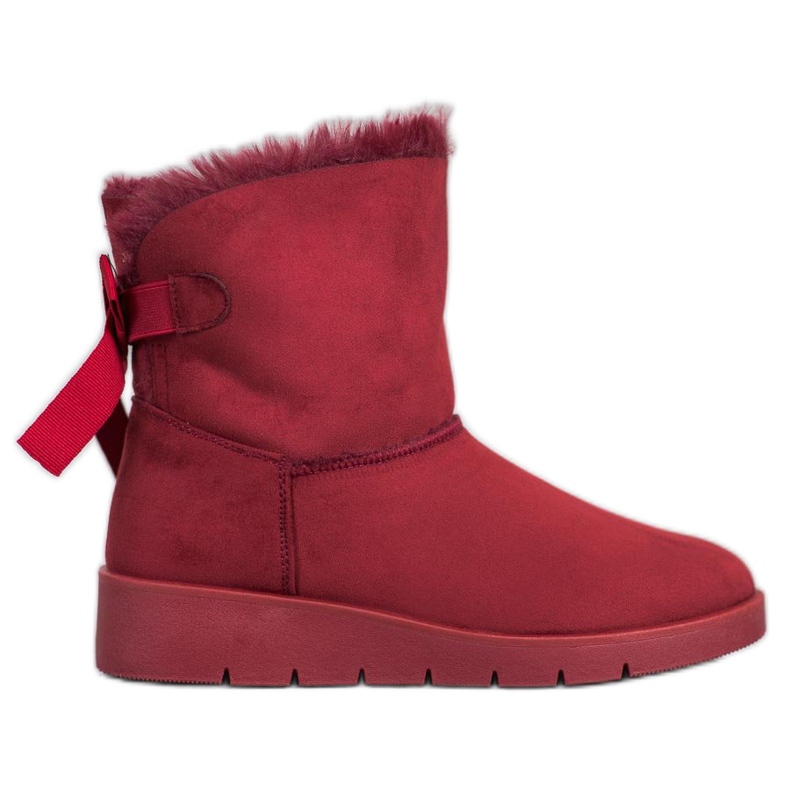 SHELOVET Maroon Mukluki på plattformen röd