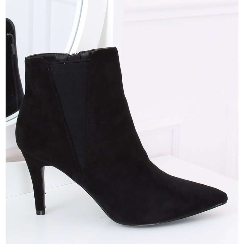 Svarta Jodhpur-stövlar på svart mocka TX-1852 Svart