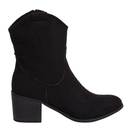 Svarta cowboystövlar i mocka 5689 Svart