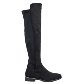 Super Me Mocka lårstövlar svart