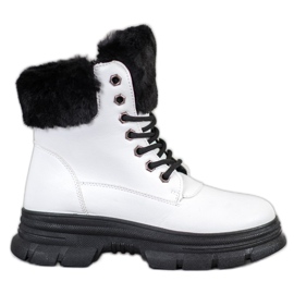 SHELOVET Snörarbetare med päls vit