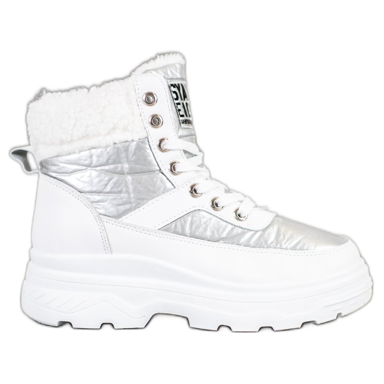 Bella Paris Sneakers med fårskinn vit