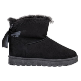 SHELOVET Varm Mukluki med en rosett svart