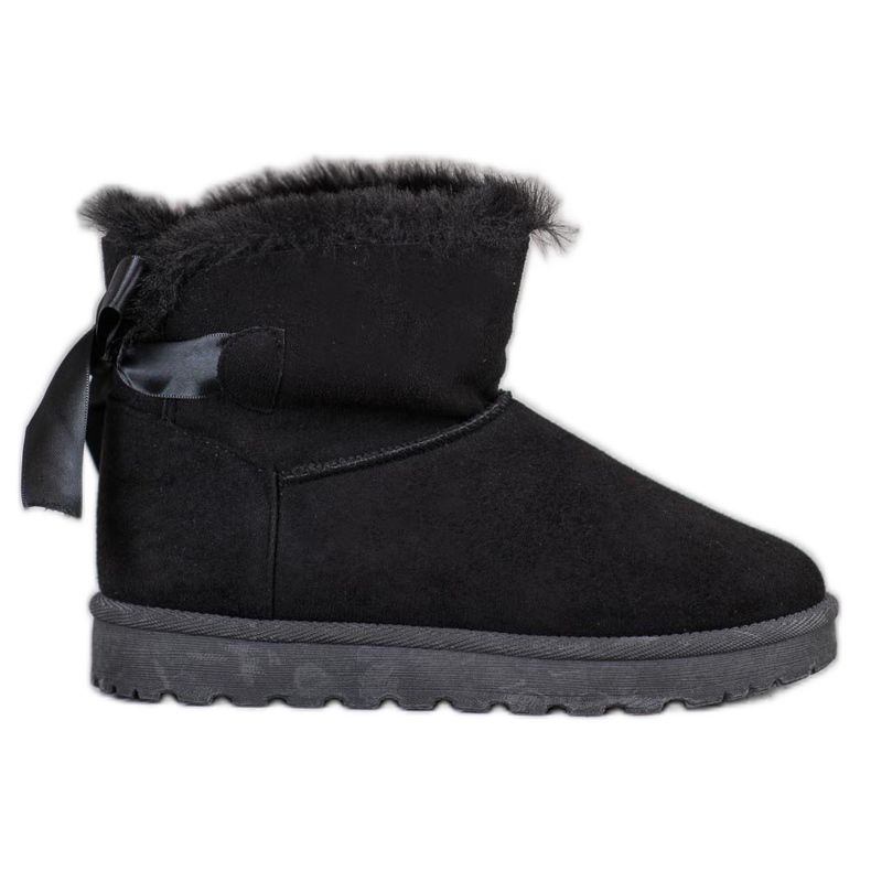 SHELOVET Varm Mukluki med en rosett svart