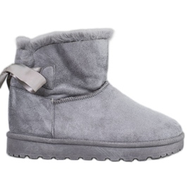SHELOVET Varm Mukluki med en rosett grå