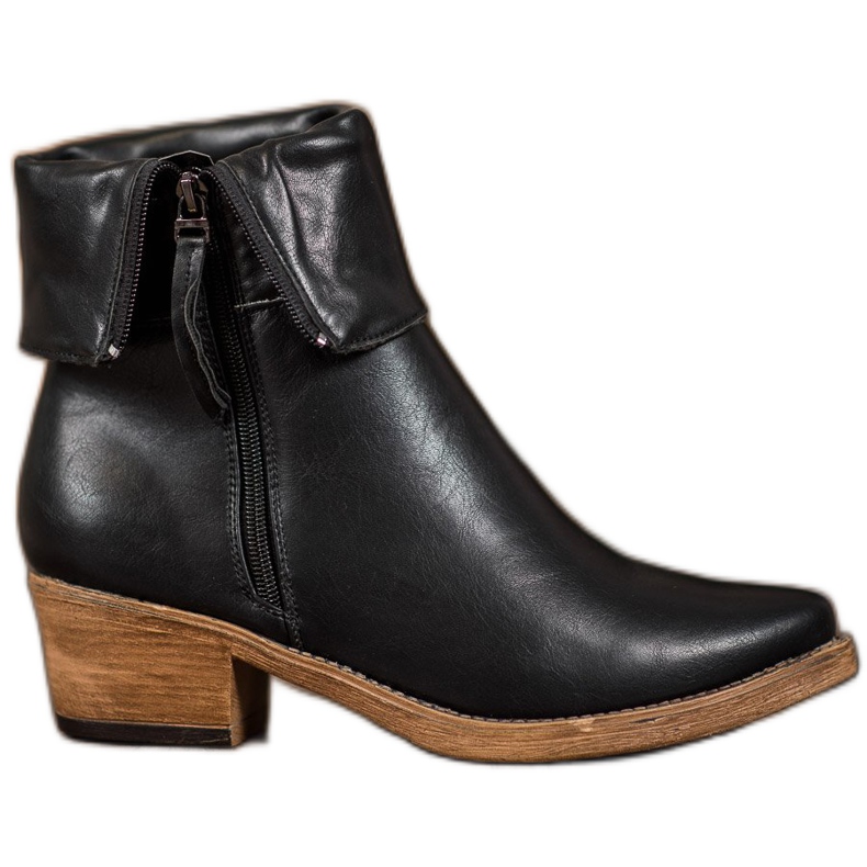 Kylie Cowboystövlar med upprullad upprullning svart