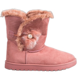 SHELOVET Mukluki med en pärla rosa