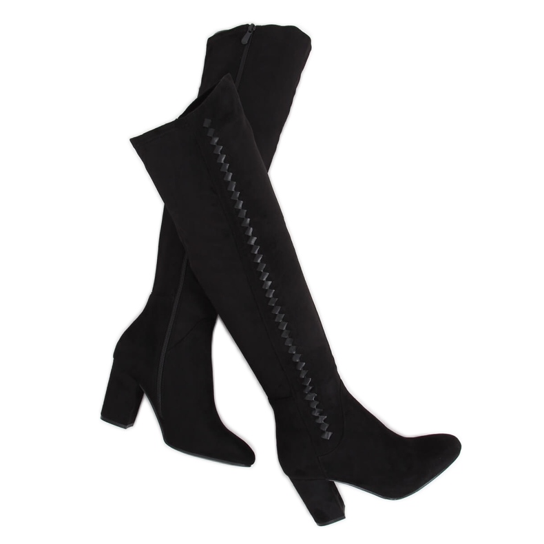 Svarta högklackade stövlar 7539-GG Svart