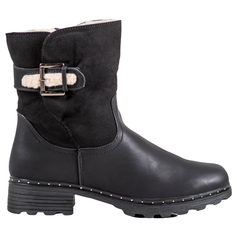 SHELOVET Varma arbetare med fårskinn svart