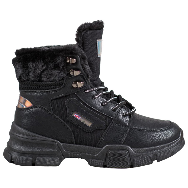 Yes Mile Sneakers med päls svart