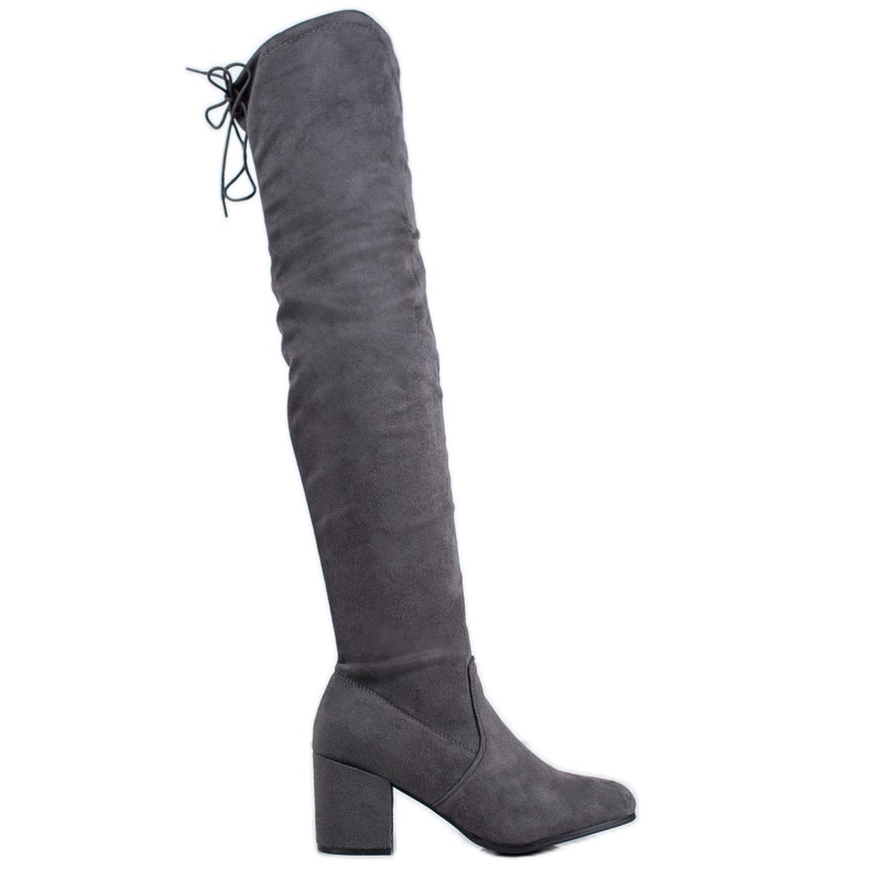 SHELOVET Bekväma högklackade stövlar grå