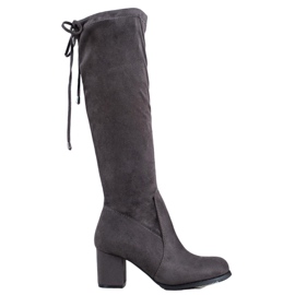 J. Star Klassiska stövlar i mocka grå