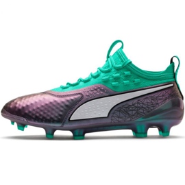 Puma One 1 Il Lth Fg Ag M 104925 01 fotbollsskor röd grön
