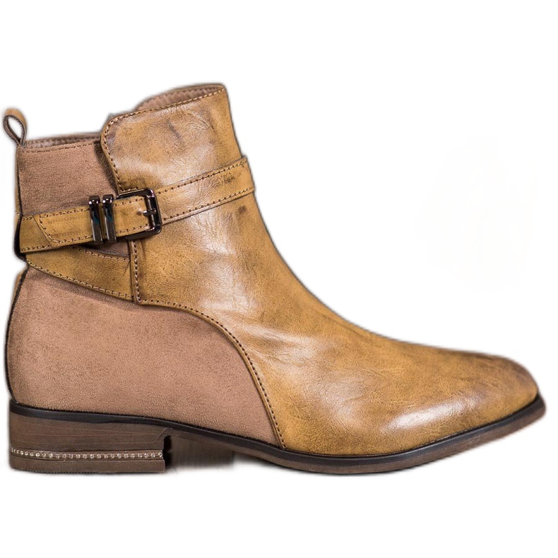 Super Mode Stövlar med Cubic Zirconia brun