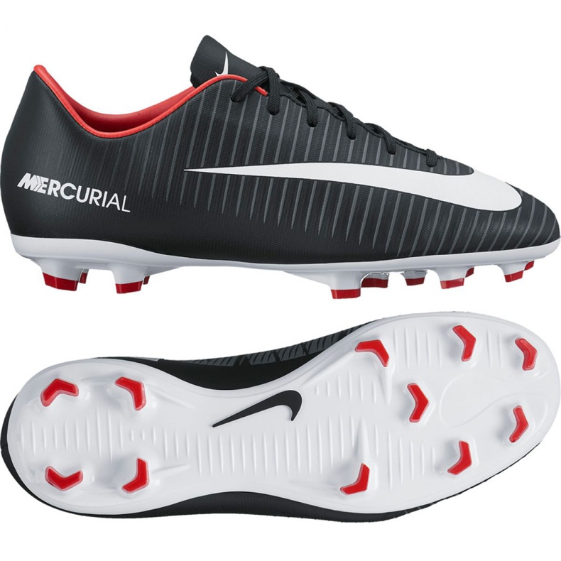 Nike Mercurial Vapor Xi Fg Jr 831945-002 fotbollsskor svart svart