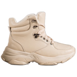 Ideal Shoes Eko läder sneakers brun