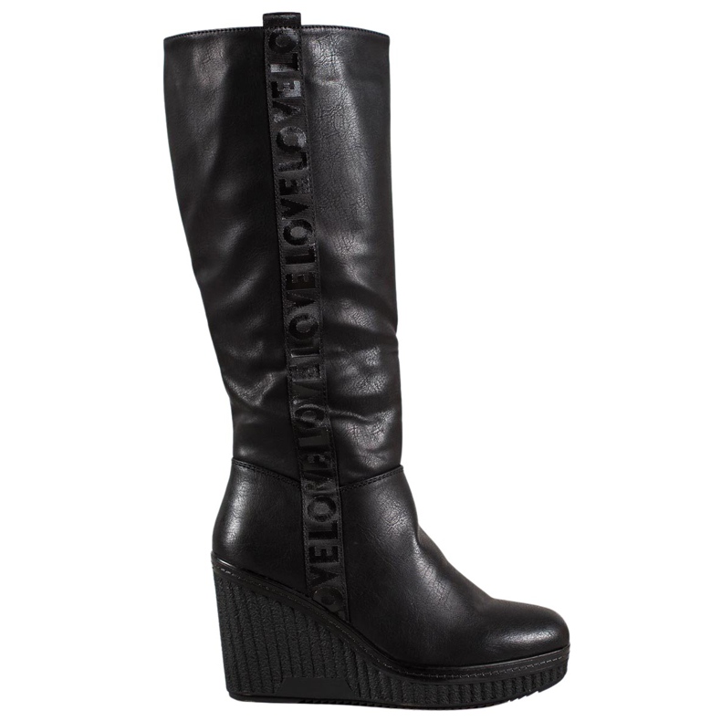 Goodin Wedge Boots Love svart