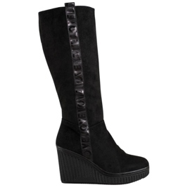 Goodin Wedge Boots Love svart